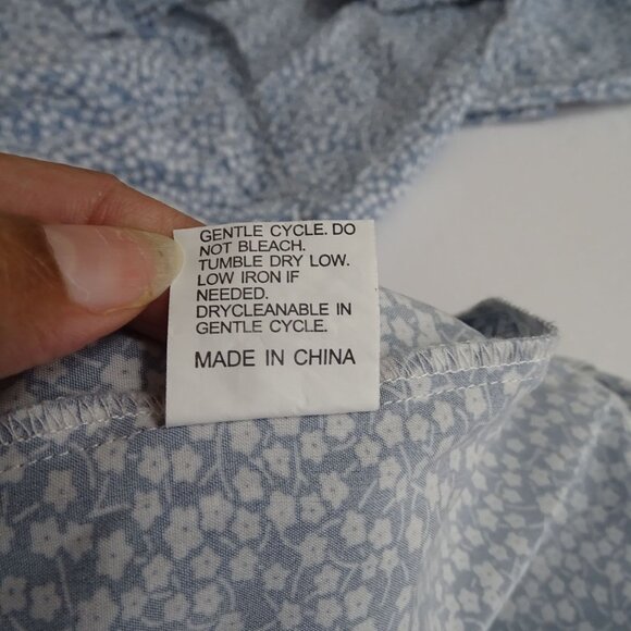 Shein Blue Printed Faux Wrap Dress With Ruffle Short Sleeves Women Size XL US 12 - Picture 8 of 12